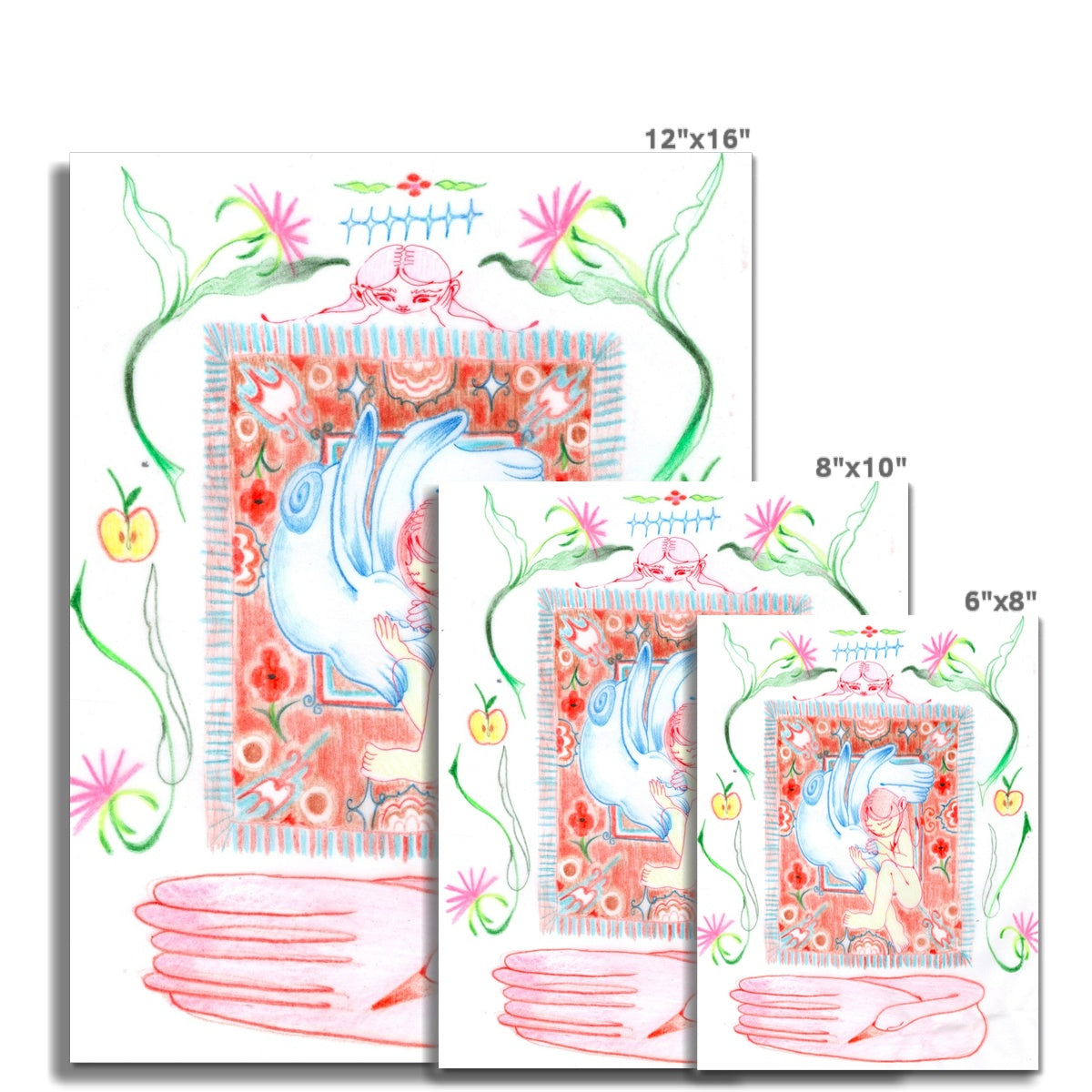 Hug on a rug Fine Art Print