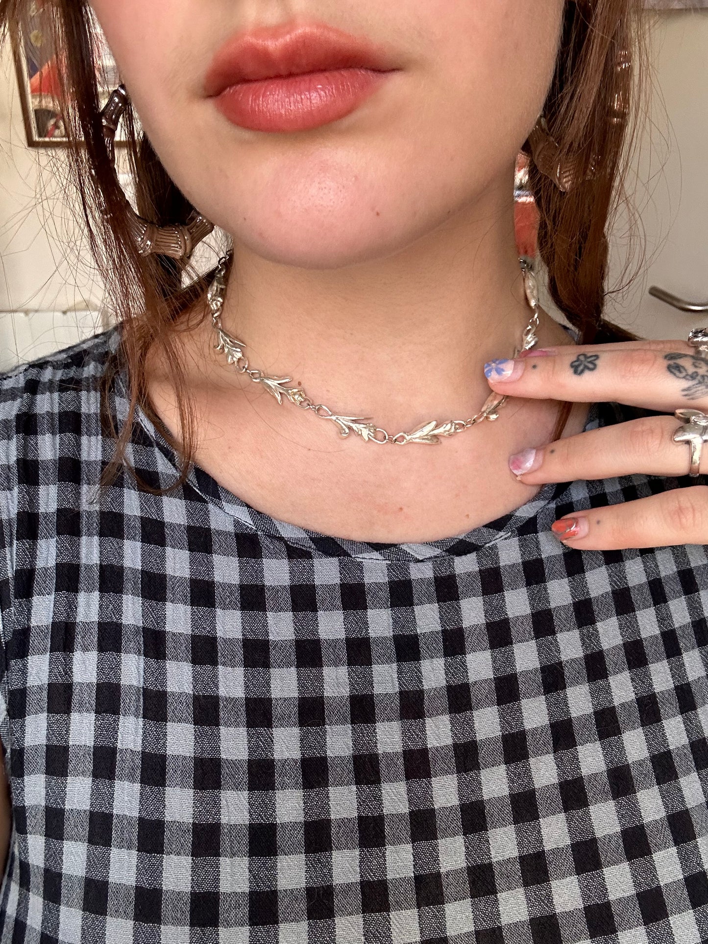 Tulip Chain Choker - Silver