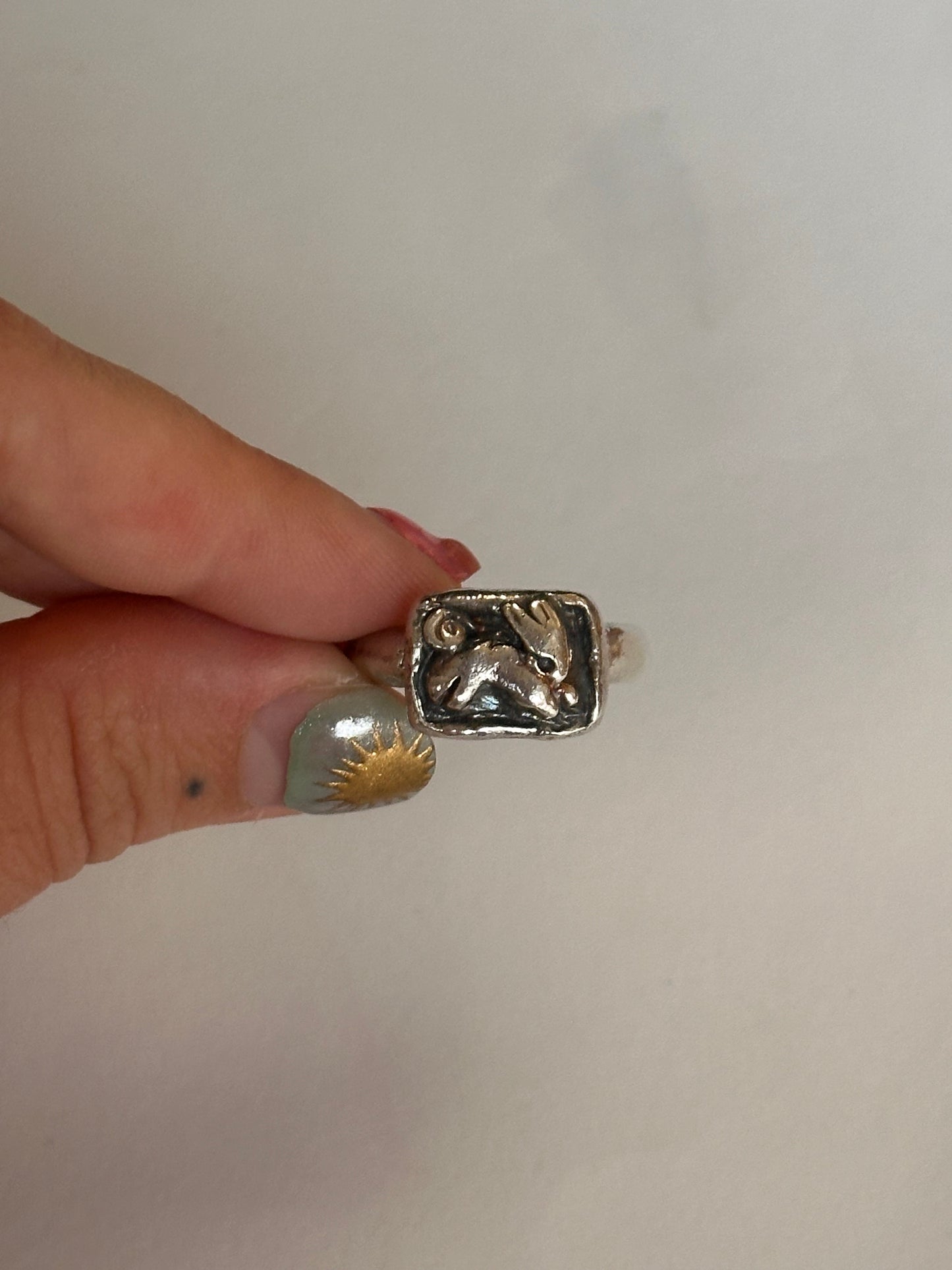 Bunny Frame Ring - Silver