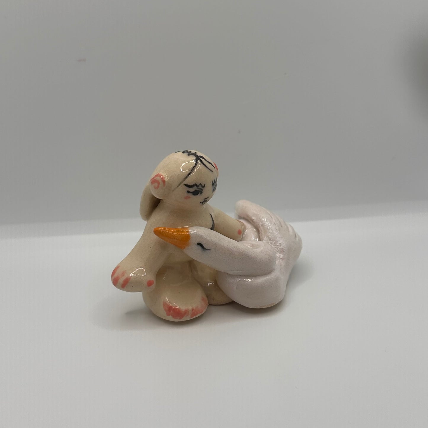 Swan girl ceramic character