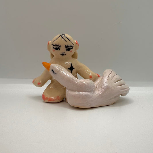 Swan girl ceramic character